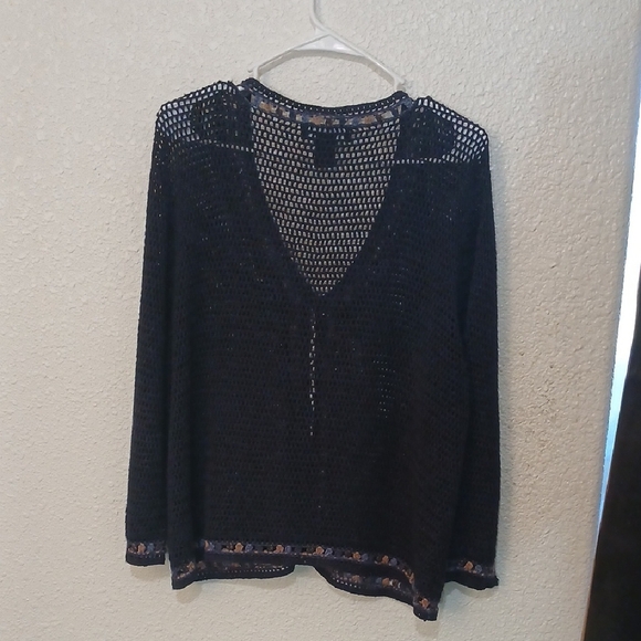 Make Offer Norton McNaughton L Black Patterned Sweater - Picture 3 of 3
